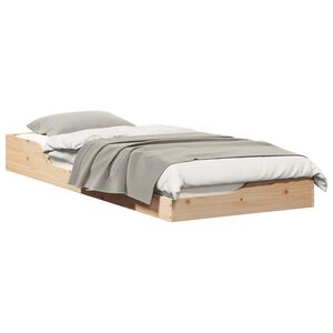 vidaXL Estructura de cama Marr&oacute;n 100 x 220 cm Madera de pino macizo