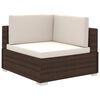vidaXL Set muebles de jard&iacute;n 8 piezas y cojines rat&aacute;n sint&eacute;tico marr&oacute;n