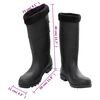 vidaXL Botas de agua con calcetines extraíbles negro número 44 PVC