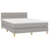 vidaXL Cama box spring con colch&oacute;n tela gris claro 140x200 cm