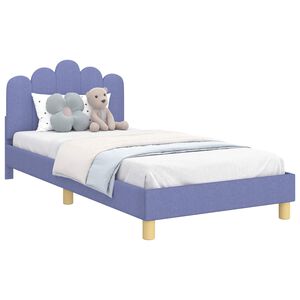 vidaXL Cama para ni&ntilde;os con cabecero Azul jeans 90 x 190 cm tela