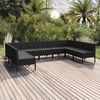 vidaXL Set de muebles de jard&iacute;n 9 pzas y cojines rat&aacute;n sint&eacute;tico negro