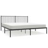 vidaXL Estructura cama sin colch&oacute;n con cabecero metal negro 183x213 cm