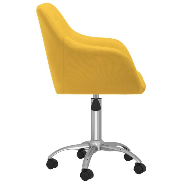 vidaXL Sillas de comedor giratorias 6 unidades tela amarillo