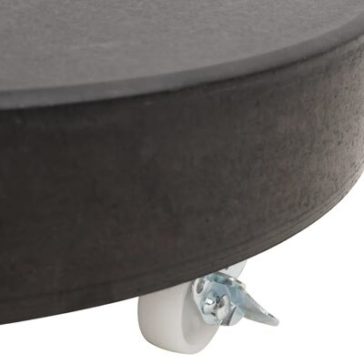 vidaXL Base de sombrilla redonda de granito negro 30 kg