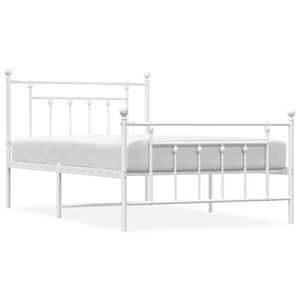 vidaXL Estructura cama sin colchón con estribo metal blanco 107x203 cm