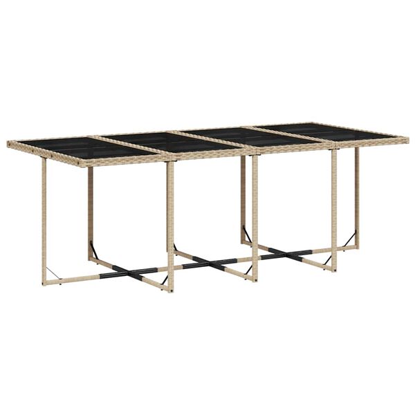 vidaXL Set comedor de jard&iacute;n con cojines 13 pzas rat&aacute;n sint&eacute;tico beige