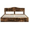 vidaXL Cama con almacenamiento con cabecera Roble ahumado 200 x 200 cm