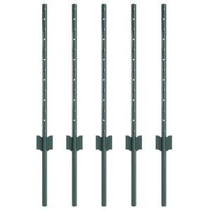 vidaXL Poste de cerca empotrado 5 uds. Verde 100 cm
