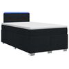 vidaXL Cama con Base Tapizada, Colch&oacute;n y Luz LED Negro 120 x 200 cm