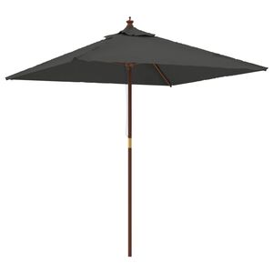 vidaXL Sombrilla jard&iacute;n poste de madera gris antracita 198x198x231 cm