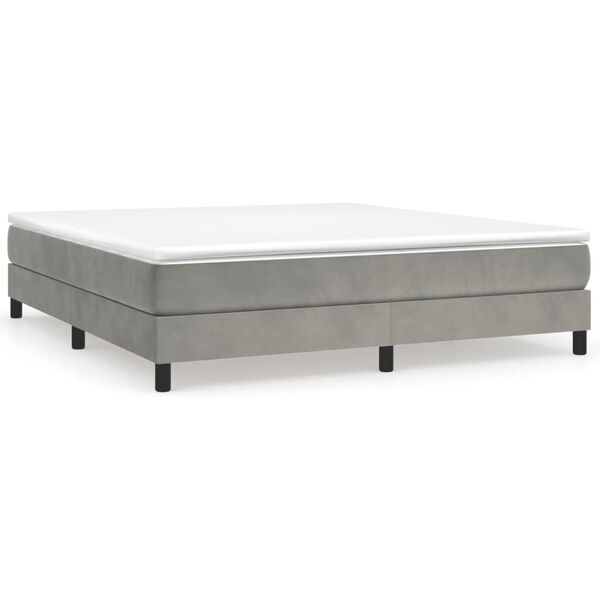 vidaXL Estructura de cama con somier terciopelo gris claro 180x200 cm