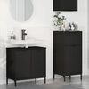 vidaXL Juego de muebles de ba&ntilde;o 2 pcs Negro Madera contrachapada