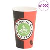 vidaXL Tazas de caf&eacute; de papel 1000 uds 16oz 400ml rojo y negro