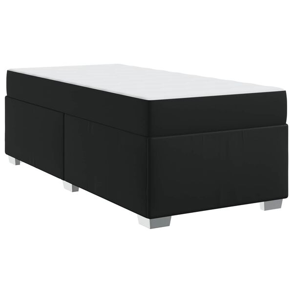 vidaXL Estructura de cama con colch&oacute;n Negro 100 x 200 cm tela