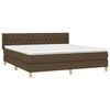 vidaXL Cama box spring con colch&oacute;n tela marr&oacute;n oscuro 180x200 cm