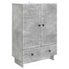 vidaXL Aparador Gris Concreto 66 x 34,5 x 95 cm Madera de ingenier&iacute;a
