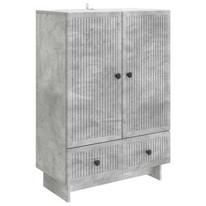 vidaXL Aparador Gris Concreto 66 x 34,5 x 95 cm Madera de ingenier&iacute;a