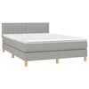 vidaXL Cama box spring con colch&oacute;n tela gris claro 140x200 cm