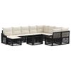 vidaXL Conjunto de sof&aacute;s de jard&iacute;n 11 uds. Negro y Blanco Crema