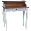 vidaXL Escritorio Marr&oacute;n y 80 x 40 x 92 cm Madera maciza de Caoba