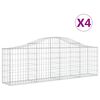 vidaXL Cestas de gaviones 4 uds forma de arco hierro 200x30x60/80 cm