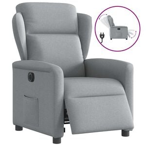vidaXL Sill&oacute;n reclinable el&eacute;ctrico tela gris claro
