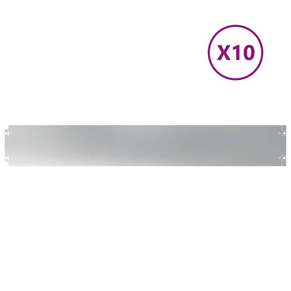 vidaXL Bordes para c&eacute;sped 10 uds 15x103 cm acero galvanizado