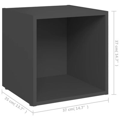 vidaXL Muebles para TV 2 uds madera contrachapada gris 37x35x37 cm