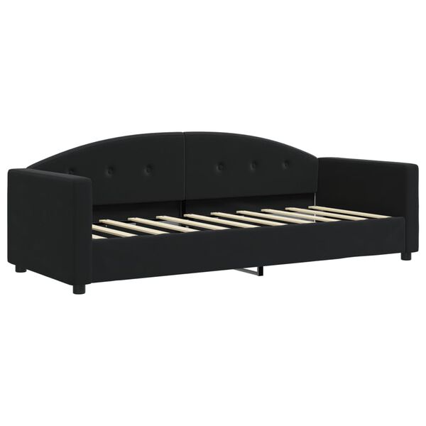 vidaXL Sof&aacute; cama sin colch&oacute;n terciopelo negro 80x200 cm