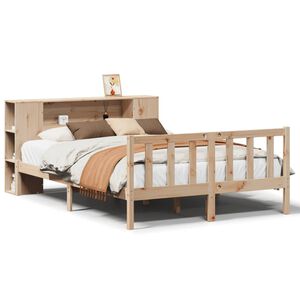 vidaXL Cama con estanter&iacute;a sin colch&oacute;n madera maciza de pino 120x200cm