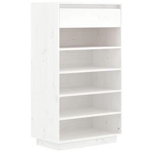 vidaXL Zapatero de madera maciza de pino 60x34x105 cm