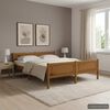 vidaXL Estructura cama sin colch&oacute;n madera pino marr&oacute;n miel 140x200 cm