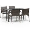 vidaXL Juego comedor jard&iacute;n 5 piezas y cojines rat&aacute;n sint&eacute;tico y acero