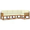 vidaXL Conjunto de sof&aacute;s de exterior 5 uds. Natural y Crema Poli&eacute;ster