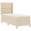 vidaXL Cama tipo Box Spring con colch&oacute;n Crema 140 x 200 cm tela