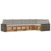 vidaXL Conjunto de sof&aacute;s de exterior 5 uds. Natural y Gris Claro