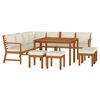 vidaXL Juego comedor jard&iacute;n con cojines 11 piezas madera maciza acacia