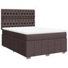 vidaXL Cama box spring con colch&oacute;n tela marr&oacute;n oscuro 140x200 cm