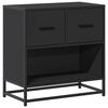 vidaXL Mesilla de noche negra 60x31x60 cm madera procesada y metal