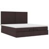 vidaXL Estructura cama otomana colchones tela marr&oacute;n oscuro 200x200cm