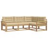 vidaXL Conjunto de sof&aacute;s de exterior 3 uds. y Beige Poli&eacute;ster