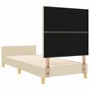 vidaXL Estructura de cama con cabecera Crema 90 x 200 cm tela