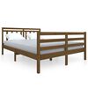 vidaXL Estructura de cama doble madera maciza marr&oacute;n miel 135x190 cm