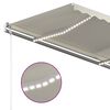 vidaXL Toldo autom&aacute;tico con LED y sensor de viento crema 350x250 cm