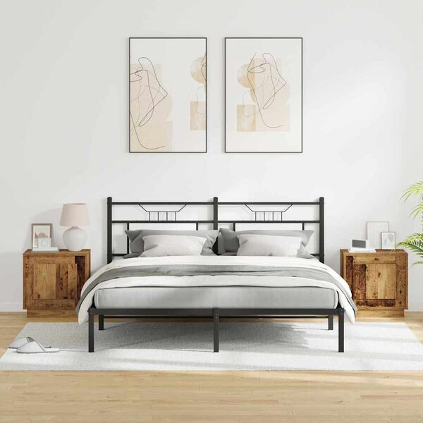 vidaXL Armario de Noche 2 pcs Madera vieja 44 x 34,5 x 45 cm