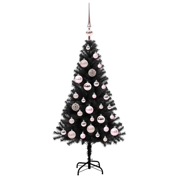 vidaXL &Aacute;rbol de Navidad con 150 LED con soporte Negro 120 cm PVC