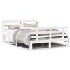 vidaXL Estructura de cama con cabecero madera pino blanco 120x190 cm
