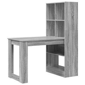 vidaXL Escritorio Gris Sonoma 122 x 67 x 145 cm Madera de ingenier&iacute;a
