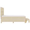 vidaXL Cama tipo Box Spring con colch&oacute;n Crema 160 x 200 cm tela